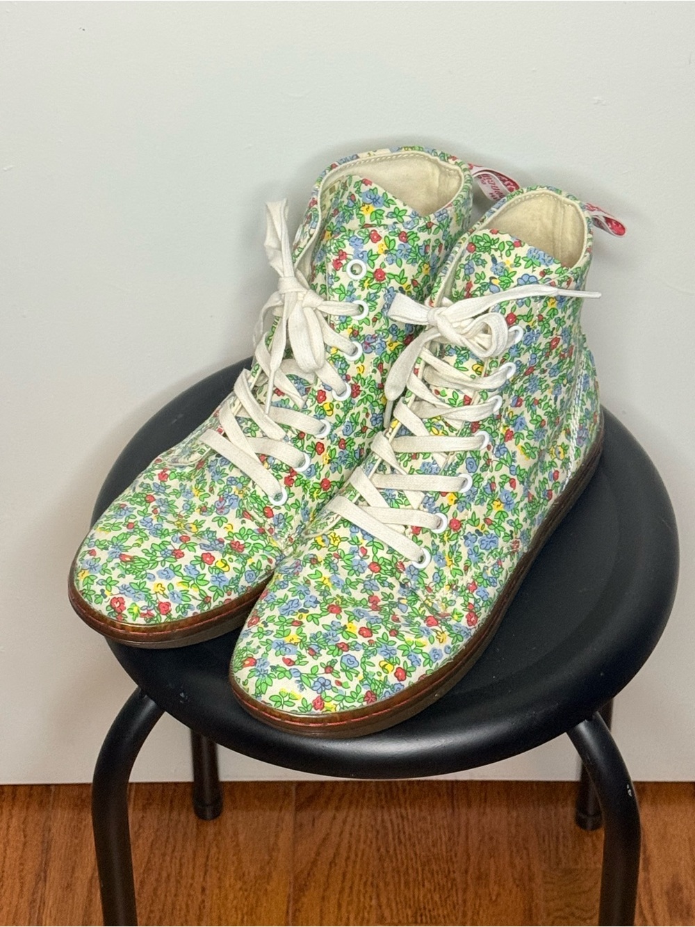 Dr. Martens White Floral Lace-Up Boots
